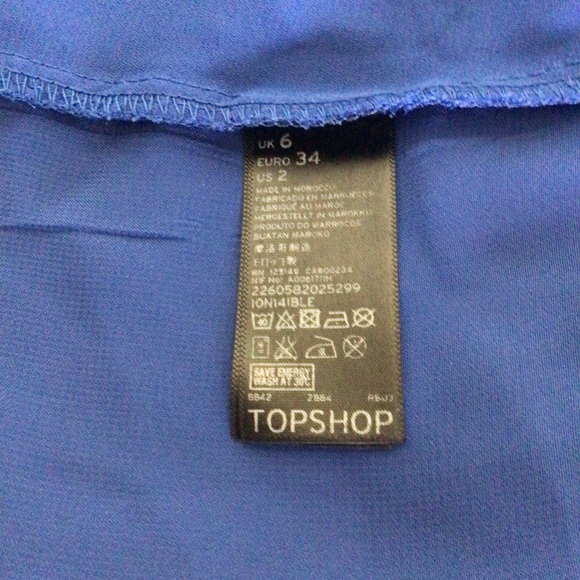 TOPSHOP OVERSIZED ROYAL BLUE CREPE TOP OR DRESS SIZE 2 - Picture 10 of 12